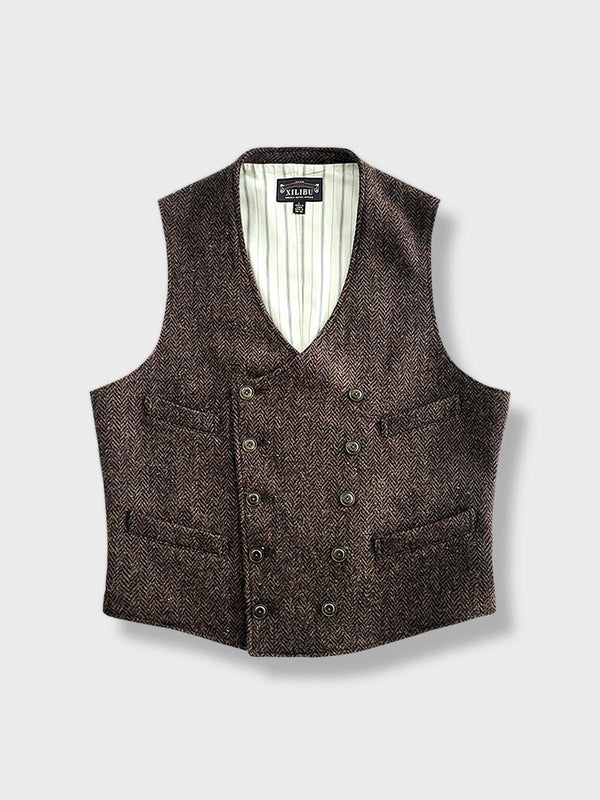 100% wool double-breasted vest