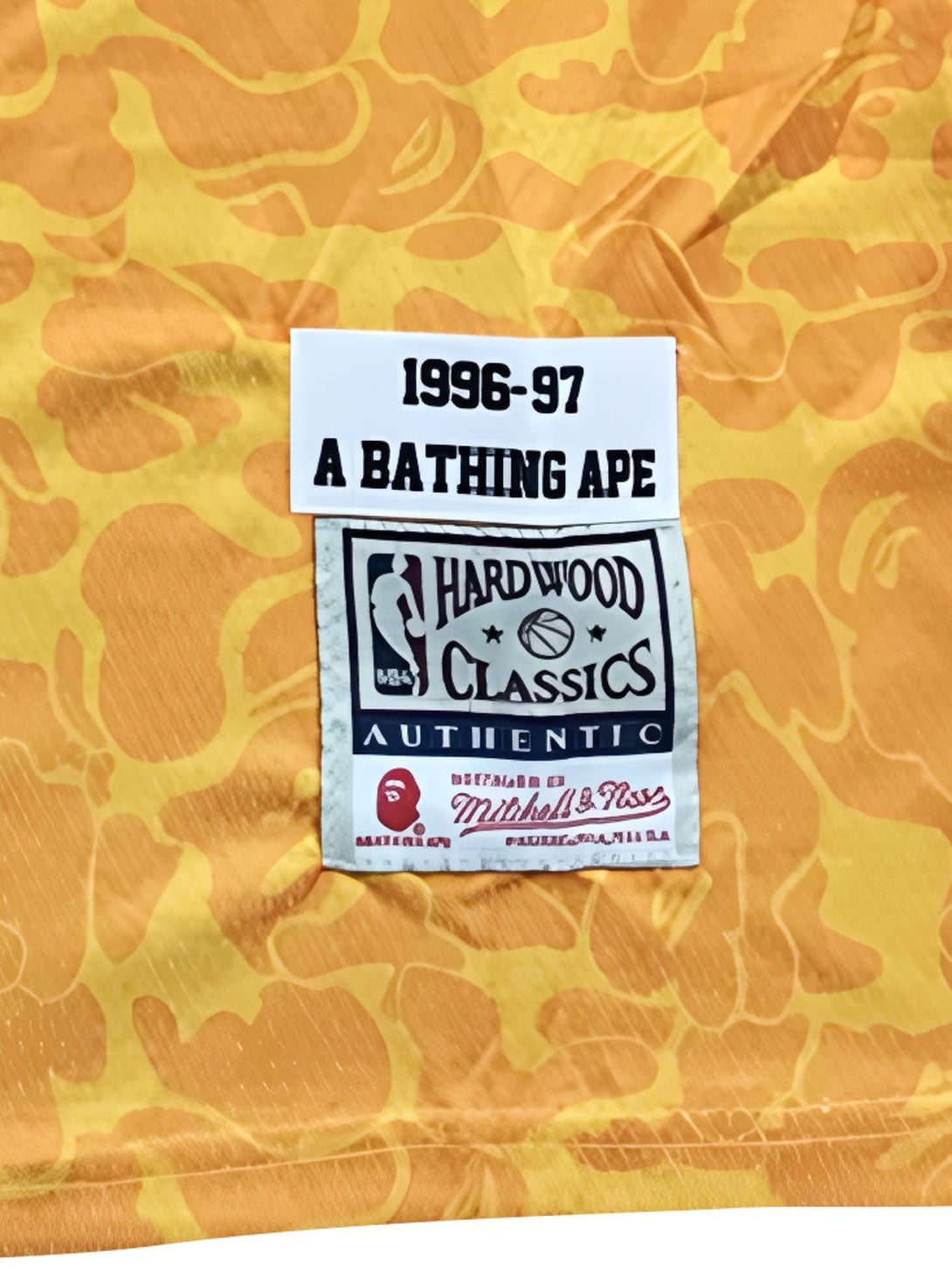 詳細画像: 1996-97 ロサンゼルス・レイカーズ A Bathing Ape コラボ 30番ユニフォームの刺繍ディテール