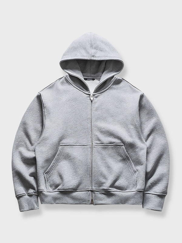 Plain full zip hoodie available in two colors