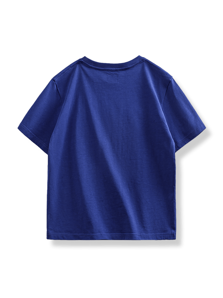 PESSOA CLUBクラインブルー3D刺繍ショートスリーブTシャツ正面展示