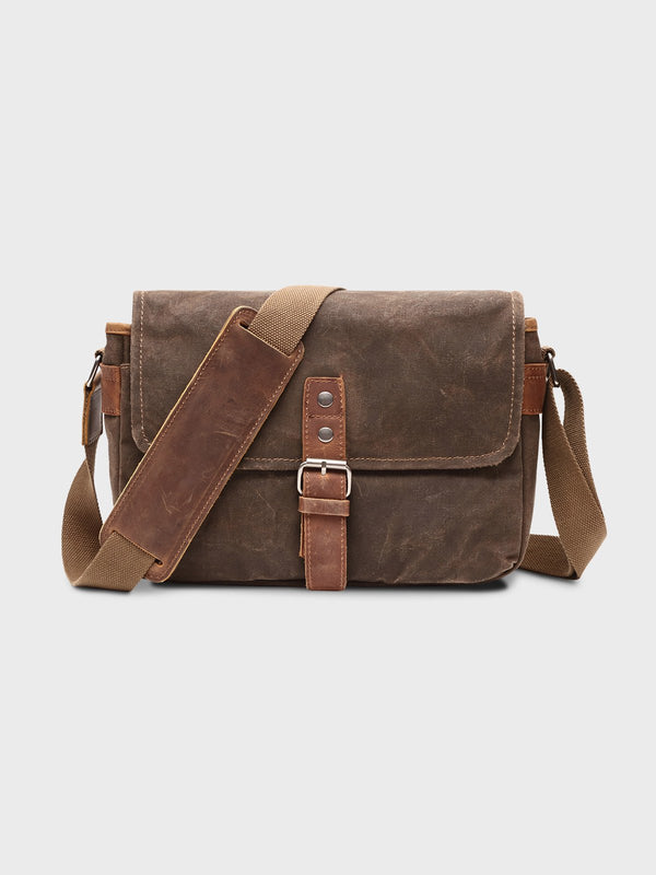 5-color canvas and leather shoulder bag