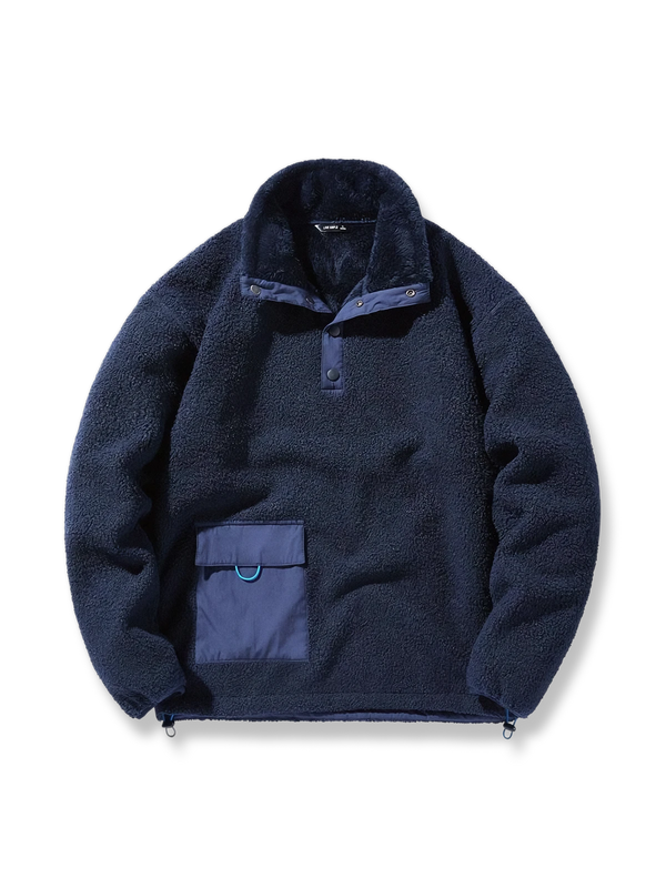 Fleece half button sweatshirt