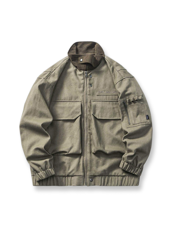 PESSOA | Corduroy high neck twill hunting jacket