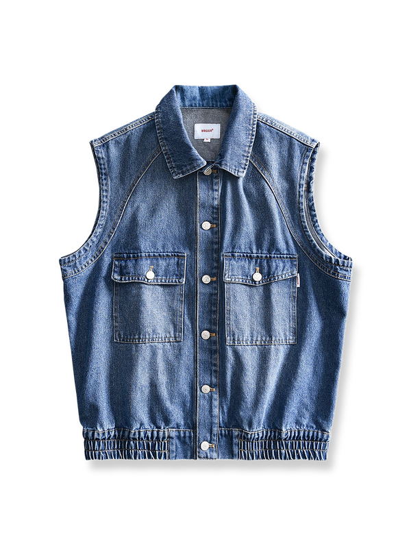 PESSOA | Denim vest with collar