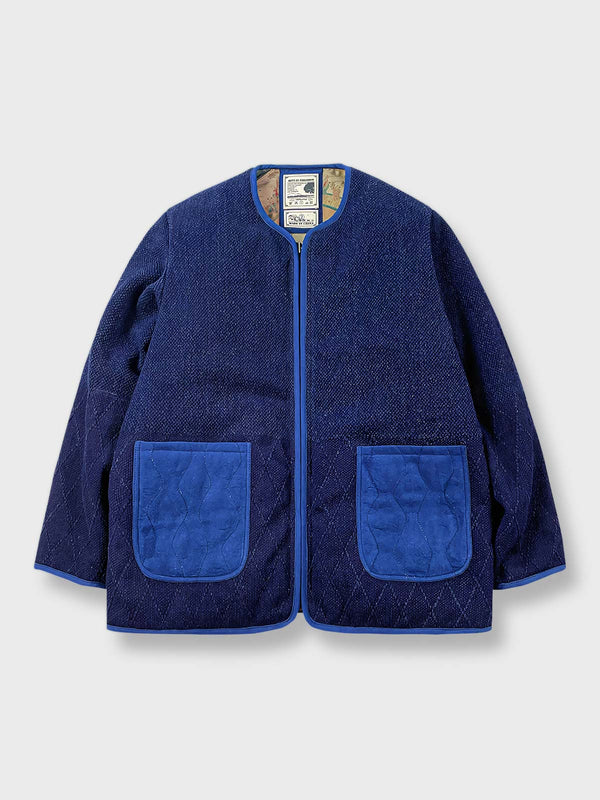 Artisan indigo dyed Kendo sashiko padded jacket