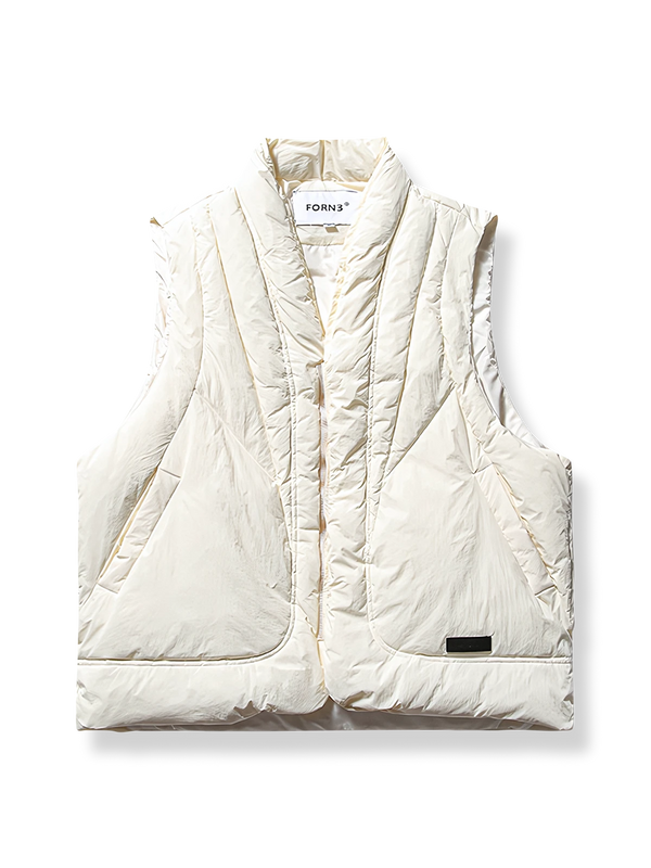 PARDON | V-neck x plain down vest