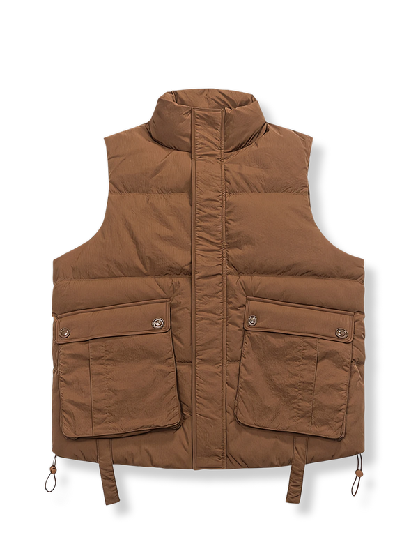 PARDON | 3D pocket stand-up collar down vest