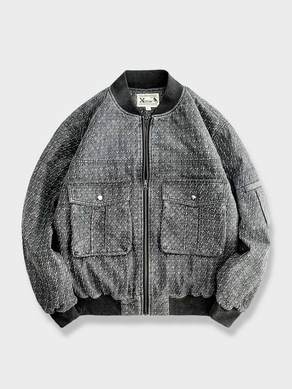 Houndstooth padded jacket