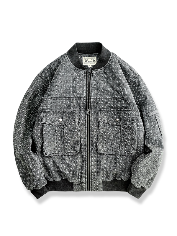 Houndstooth padded jacket