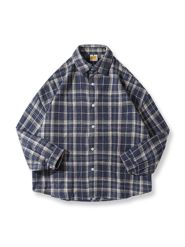 Lightly brushed tartan check work shirt available in three colors