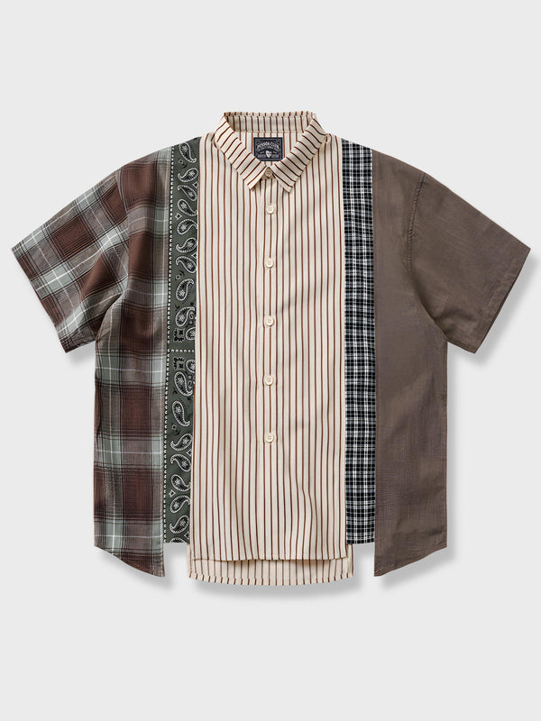 Reconstructed 5-piece patchwork shirt