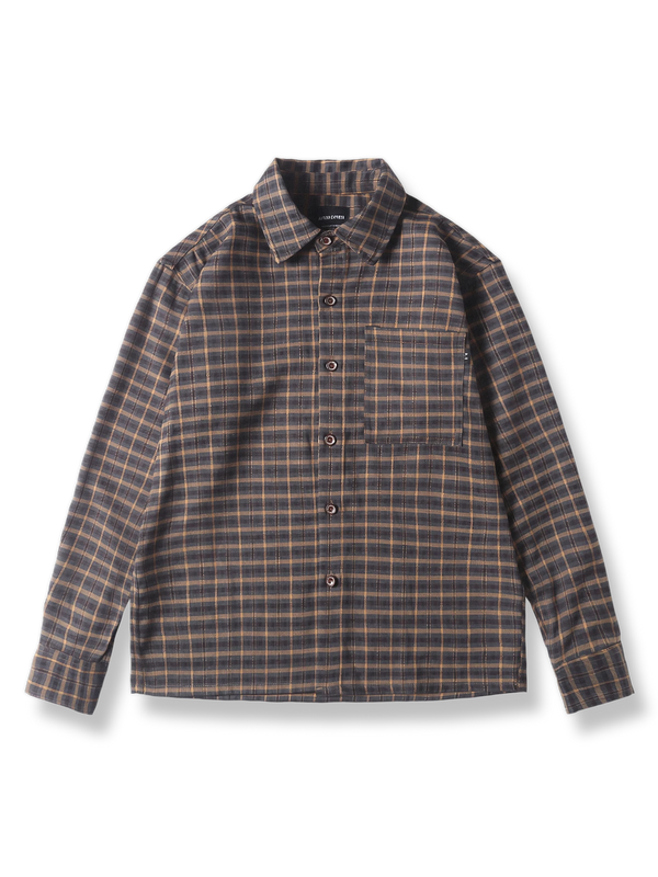 Colored check pattern long sleeve shirt