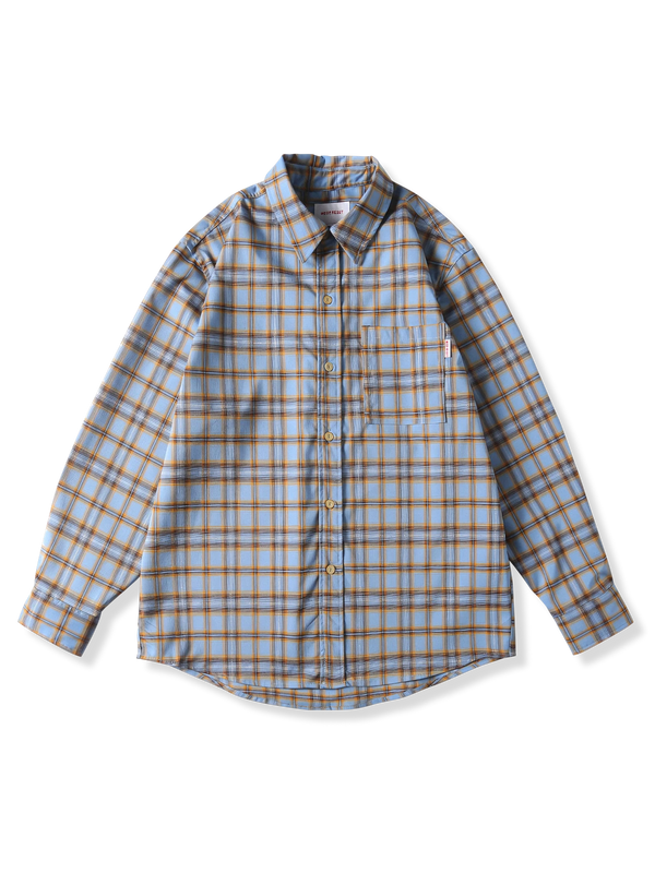 Yarn-dyed check pattern wrinkle-resistant work shirt