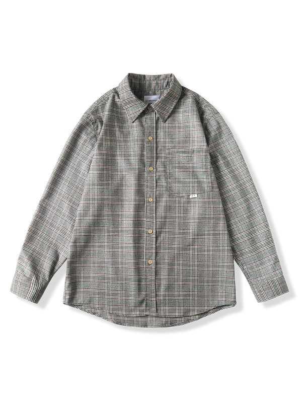 Green check pattern long sleeve shirt