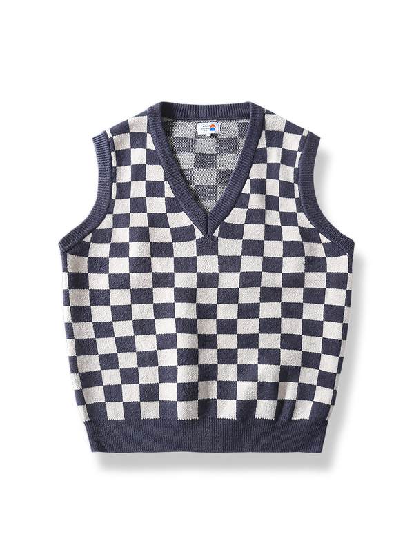 PESSOA | Checkerboard knit vest