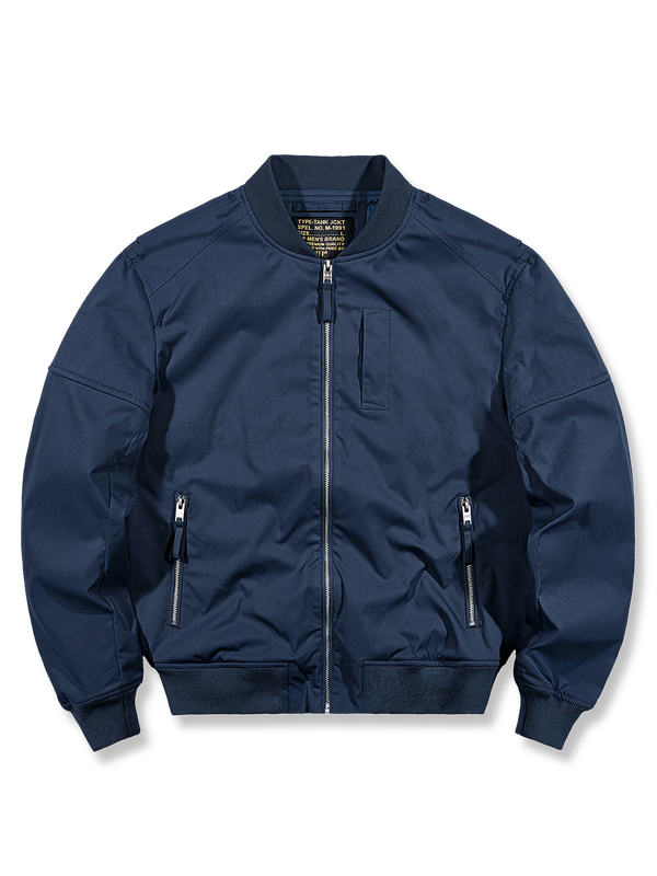 Air Porco | Two-tone denim MA-1 flight jacket