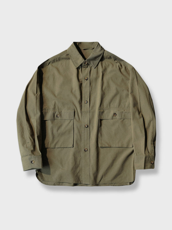 Tencel blend military green shirt