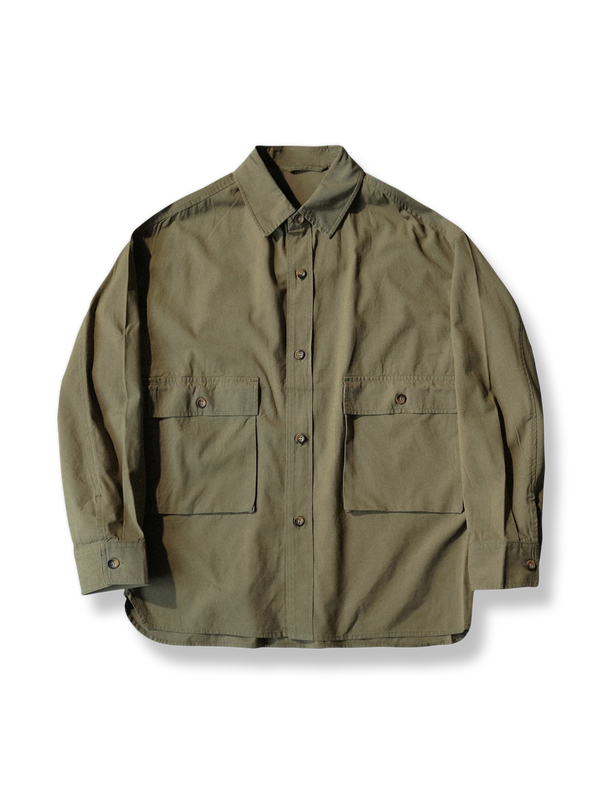 Tencel blend military green shirt