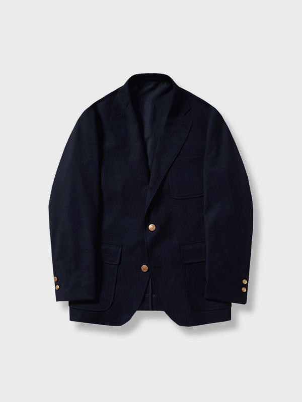 Navy blazer single-breasted tailored jacket