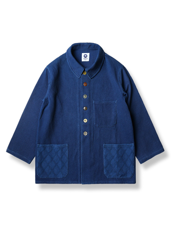 Traditional vegetable dyed blue French work jacket