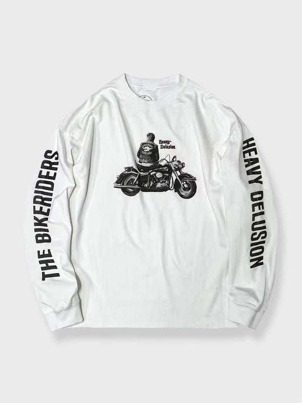 バイクプリント 長袖Tシャツ