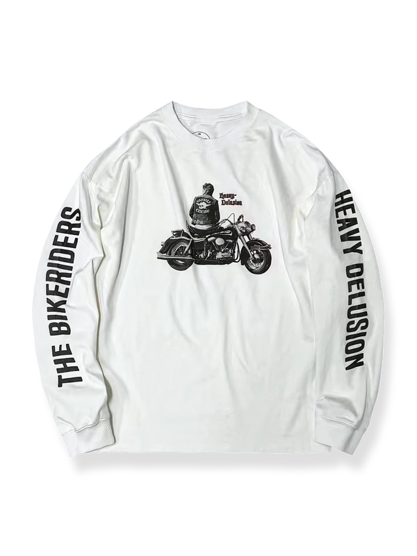 バイクプリント 長袖Tシャツ