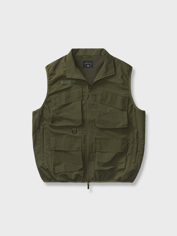 Stand-up collar irregular pocket vest