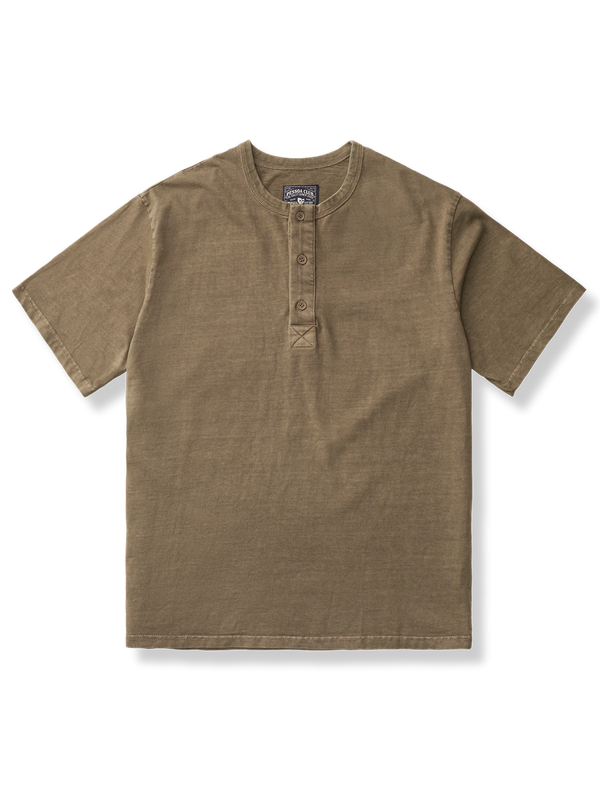 PESSOA | Brown Henley short-sleeve T-shirt