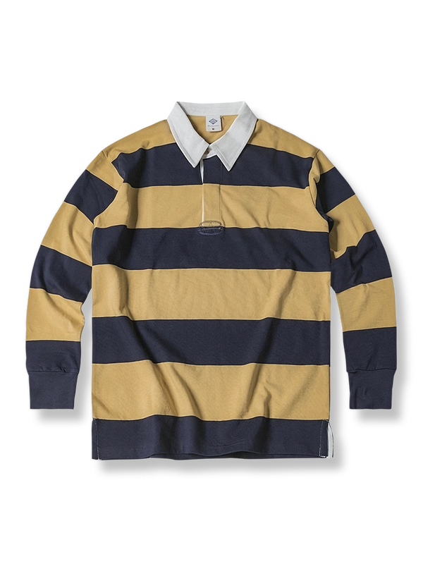 Rugby Stripe Long Sleeve Polo Shirt