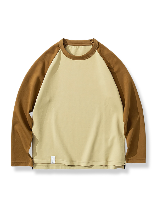 PARDON | 4-color block long-sleeve T-shirt