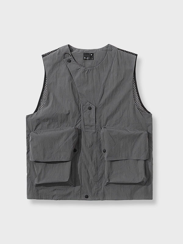 3D pocket no-collar vest