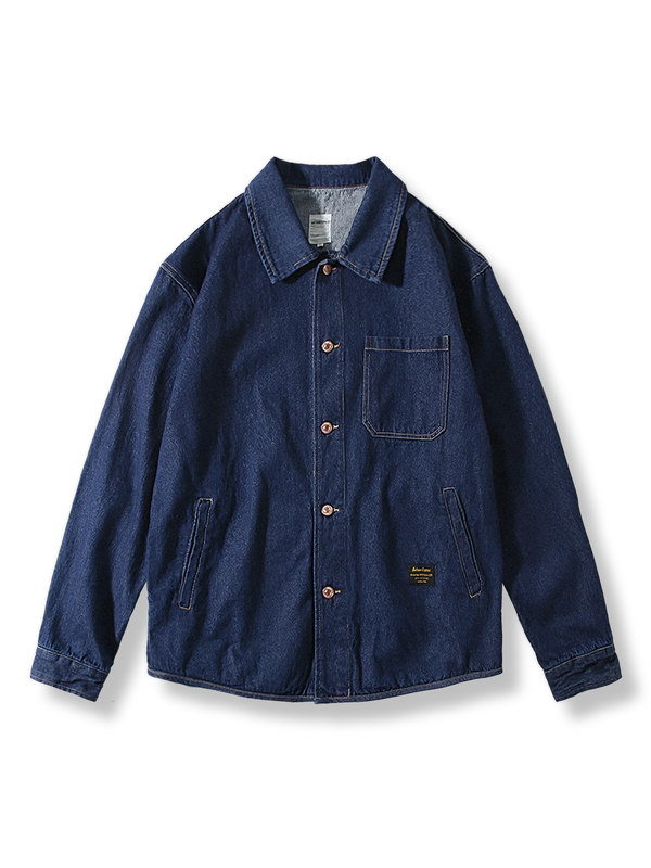 Vintage-inspired denim work jacket