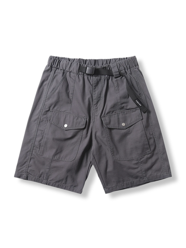 Fisherman multi-pocket buckle shorts