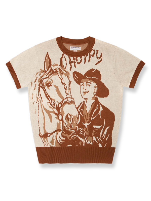 Western Cowboy Knit Short Sleeve Shirt