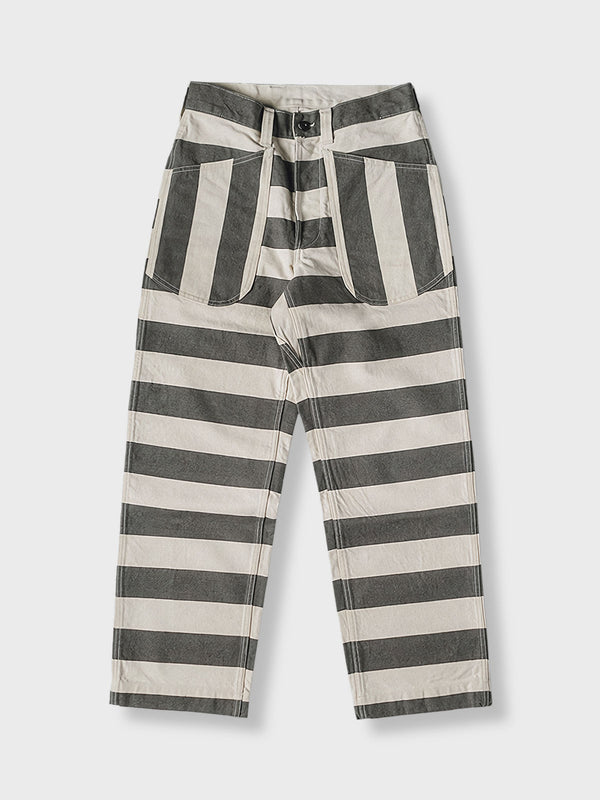 Striped colored woven motorcycle pants