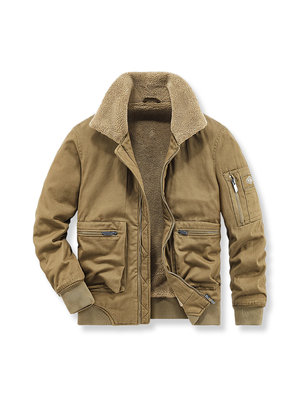 PESSOA | 3-color fleece-lined cotton aviator jacket