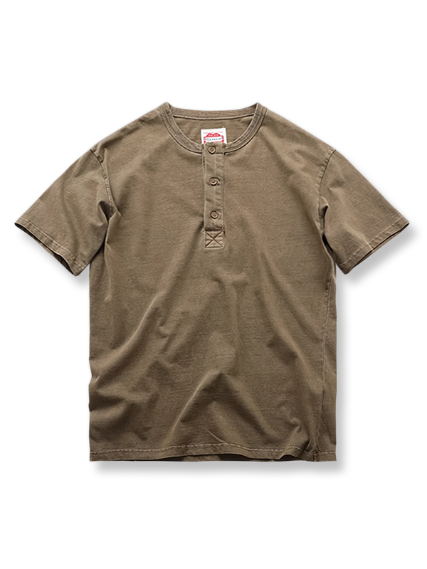 Henley neck short sleeve T-shirt