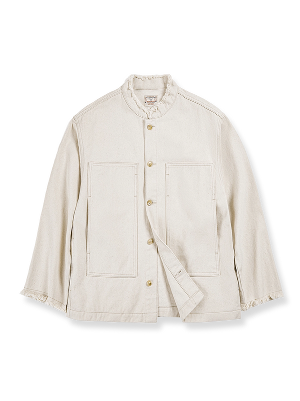 White pure cotton light denim jacket