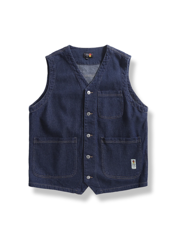 PARDON | Herringbone denim work vest