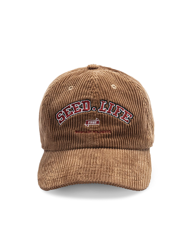 Embroidered corduroy hat