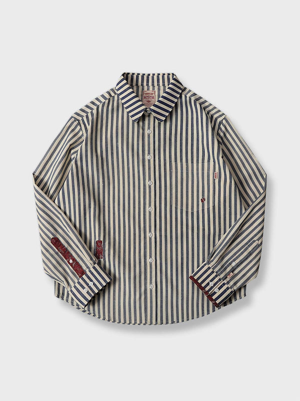 Corduroy striped cotton shirt