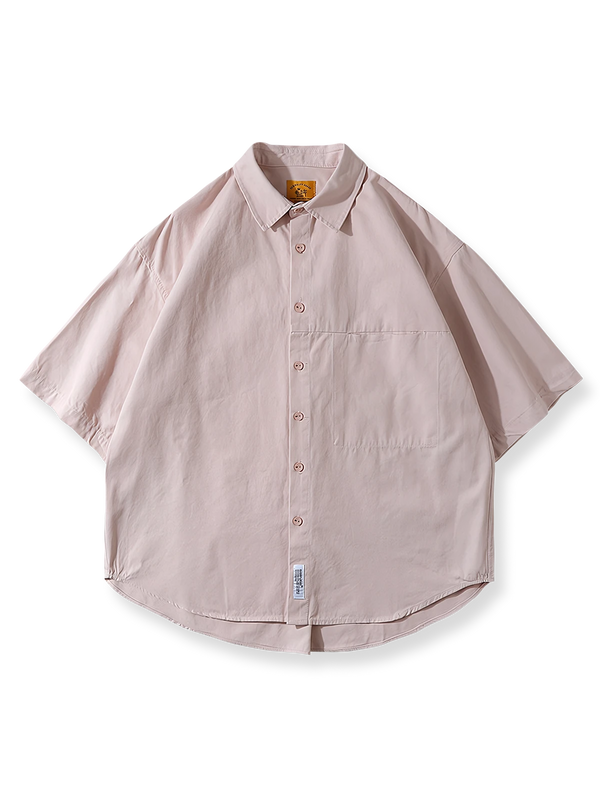 Short-sleeved shirt with hidden pocket in 4 colors