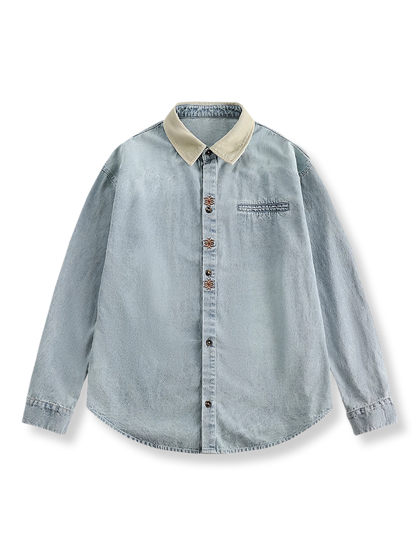 Washed denim shirt