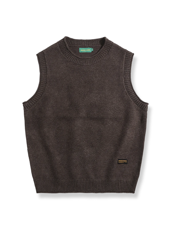 PARDON | Plain knit vest in 4 colors