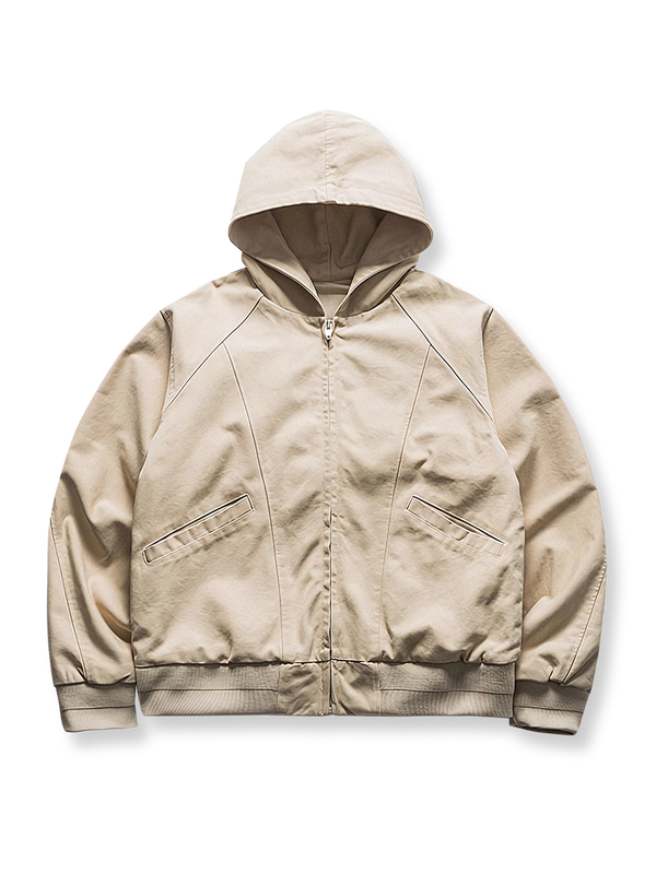 Elasticated hem hooded parka