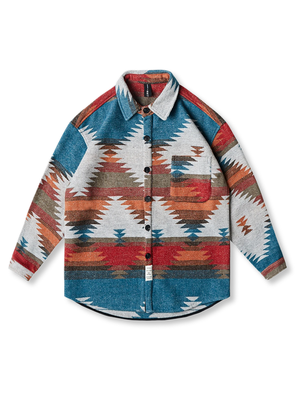 PESSOA | NAVAJO jacquard tweed long sleeve shirt