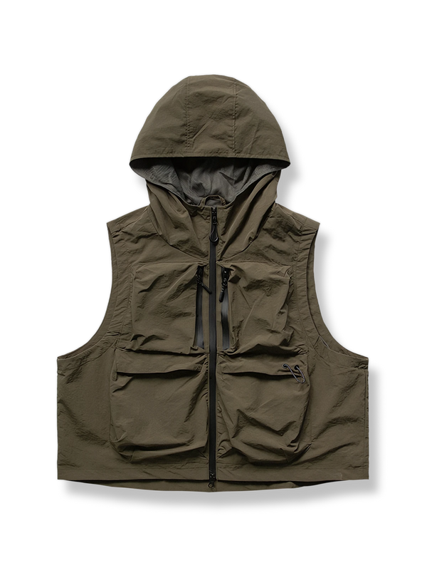 Multi-pocket hooded vest