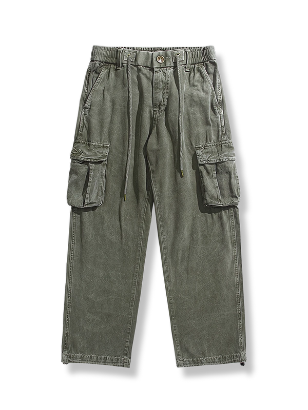 PARDON | Straight drawstring work pants