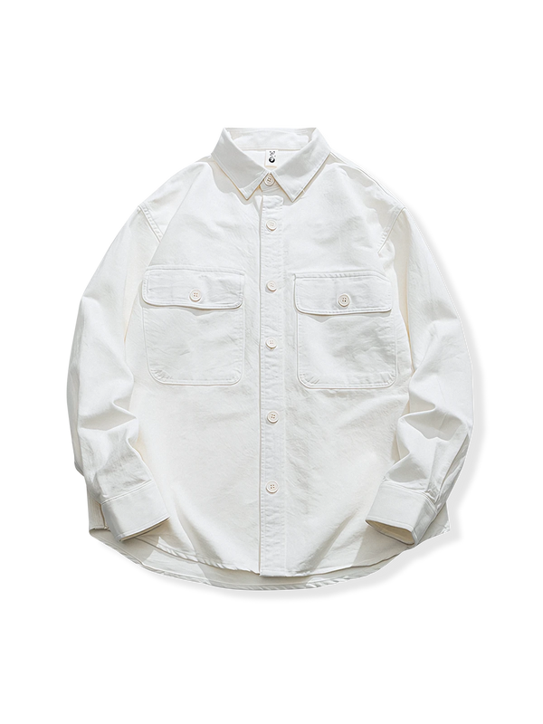 5-color plain cotton twill shirt jacket