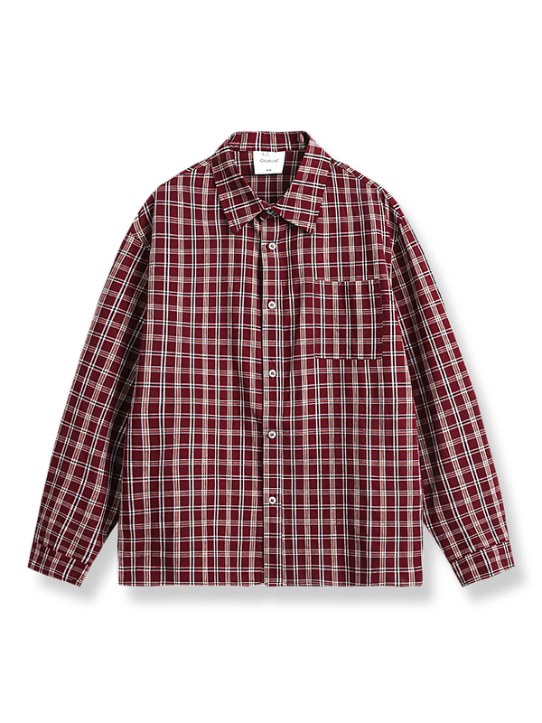 PESSOA | Red check pattern long sleeve shirt